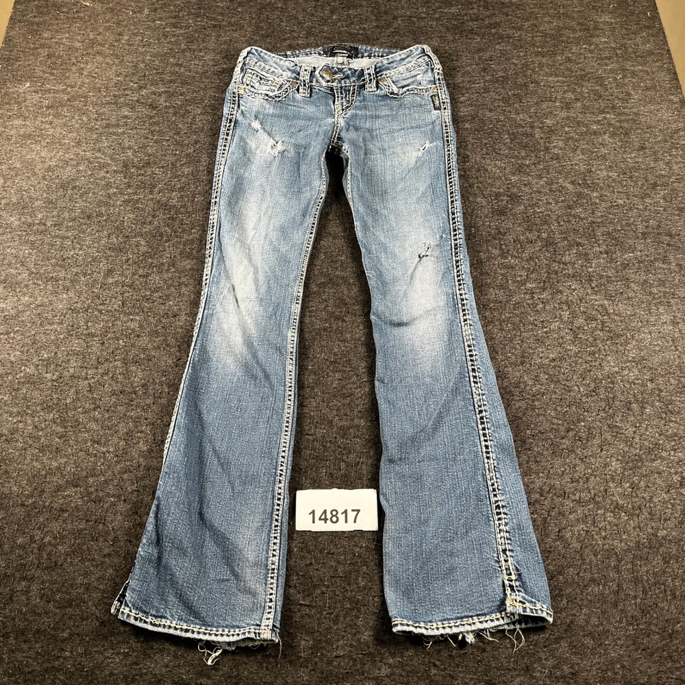Silver Jeans Co Tuesday Women 27 Blue Denim Cotton Stretch 5-Pockets Bootcut Leg